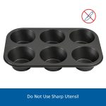 Mainstays 6 Cup Jumbo Muffin Pan, Non-Stick Bakeware,3.4 inch Diameter Cups,Gray,Carbon Steel - Image 6