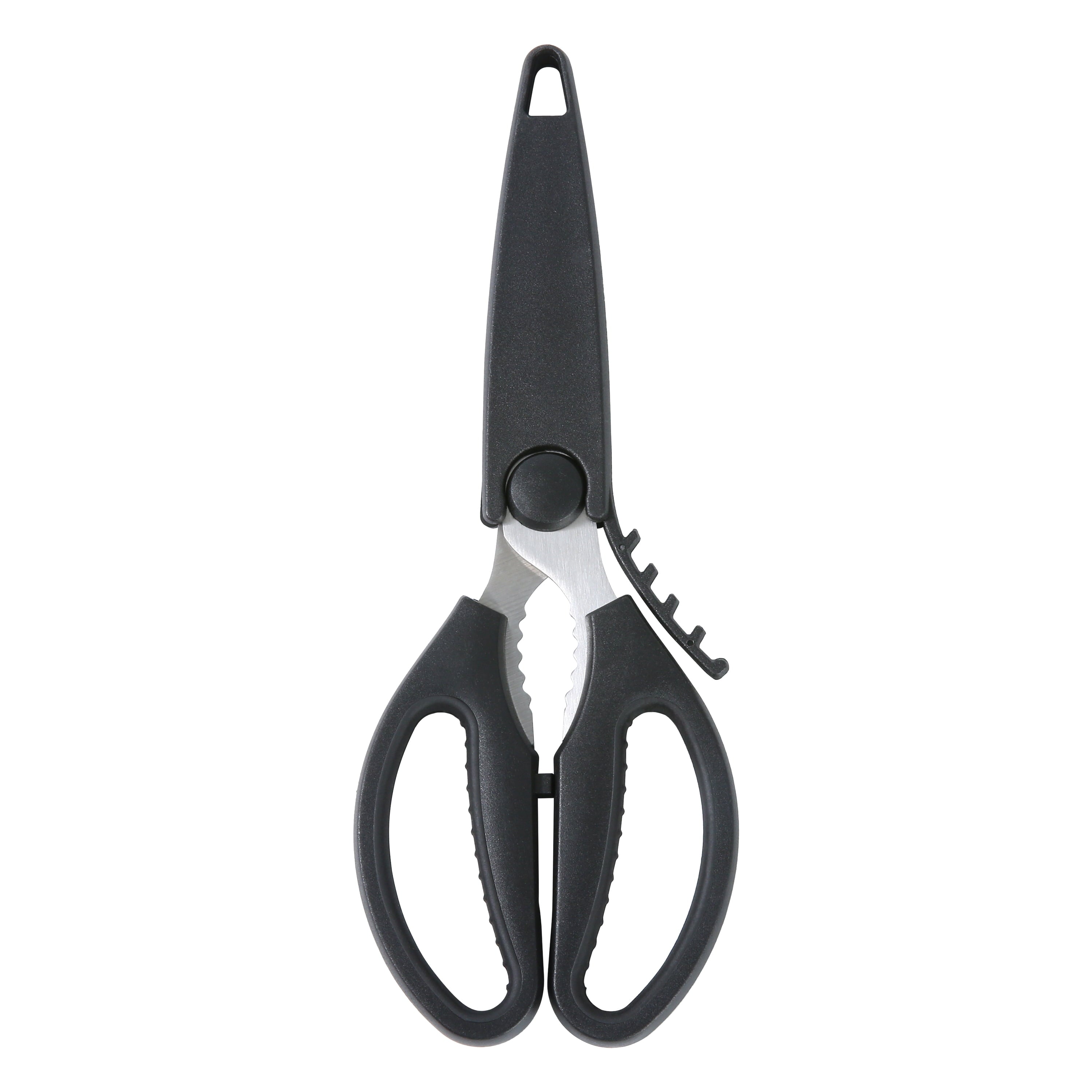 Mainstays-Black-Handle-Stainless-Steel-Multi-Purpose-Kitchen-Shears_6664fbd5-f2e3-4ebc-98e1-f116b4a407a5.1fd0229f6d9a2995a3e5590283b537ed Mainstays Black Handle Stainless Steel Multi-Purpose Kitchen Shears with Black Grip 1 Each