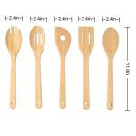 Mainstays 5pk Bamboo Spoons for Cooking, Kitchen Essential Tools Set - Image 2
